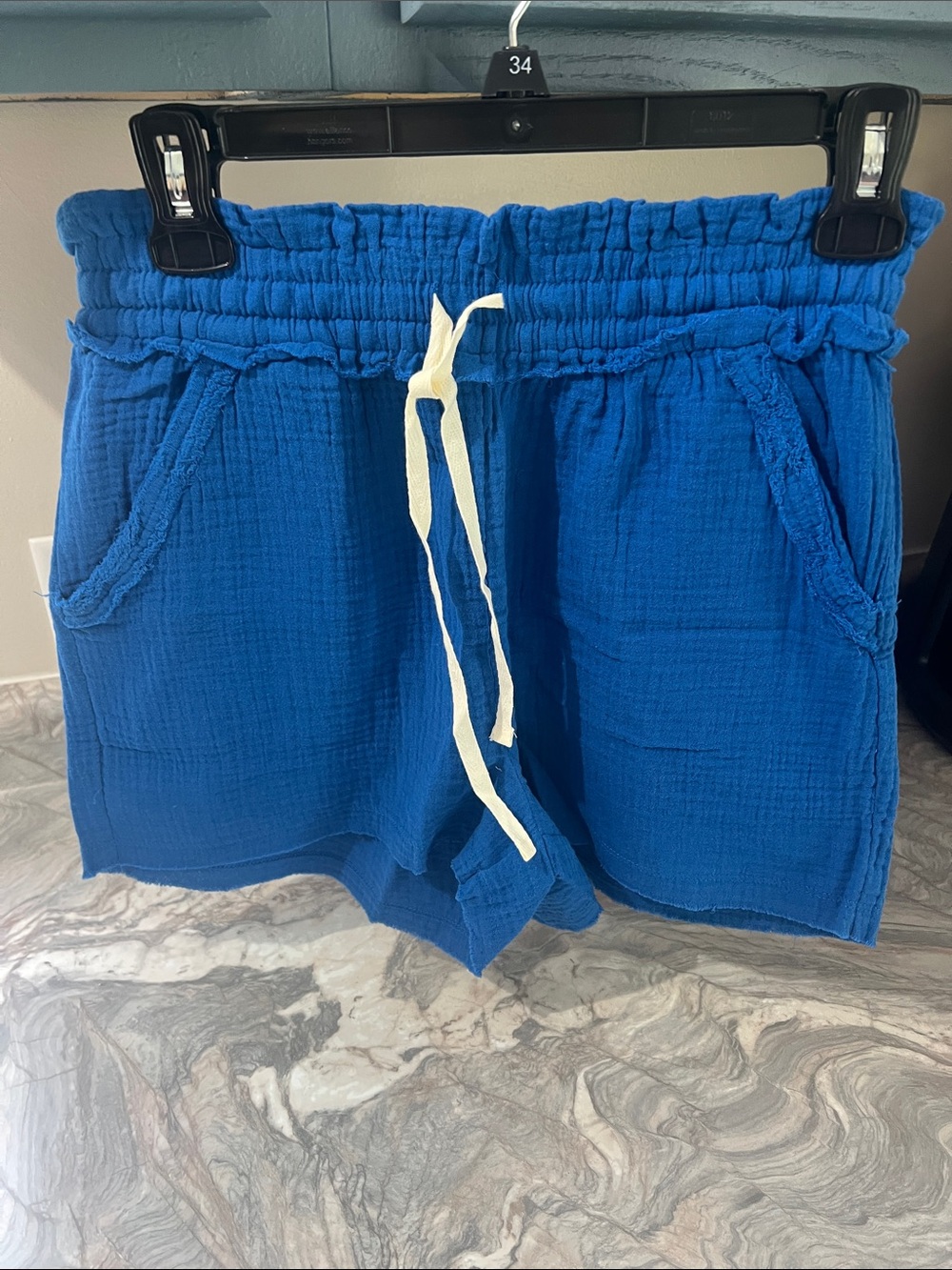 Zenana Blue Drawstring Shorts